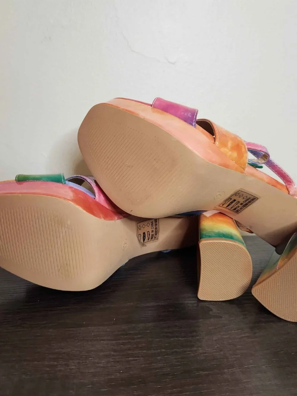 Rainbow heels by Shein